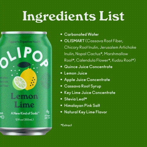 Olipop® Lemon Lime Soda Can Perspective: bottom