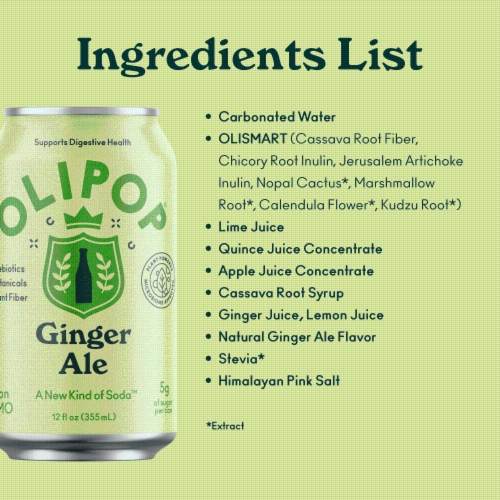 Olipop® Ginger Ale Soda Can Perspective: bottom