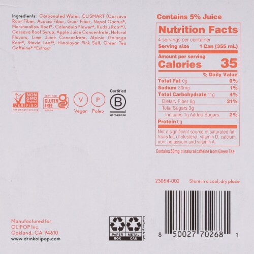 Olipop® Vintage Cola Prebiotic Soda Cans Perspective: bottom