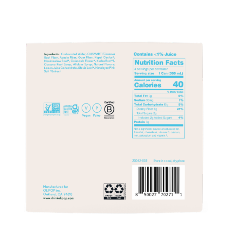 Olipop® Prebiotic Cream Soda Cans Perspective: bottom