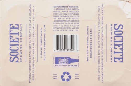 Societe Brewing Company Bulbous Flowers Hazy IPA Beer Perspective: bottom