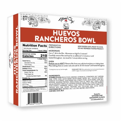 Tattooed Chef™ Huevos Rancheros Frozen Breakfast Bowl Perspective: bottom