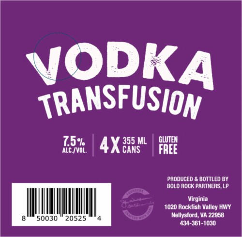 Bold Rock® Vodka Transfusion Craft Cocktails Perspective: bottom