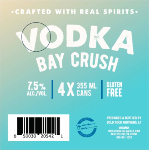 Bold Rock® Craft Cocktails Vodka Bay Crush Pineapple & Cranberry Perspective: bottom