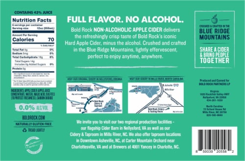 Bold Rock® Non-Alcoholic Apple Cider Blend Perspective: bottom