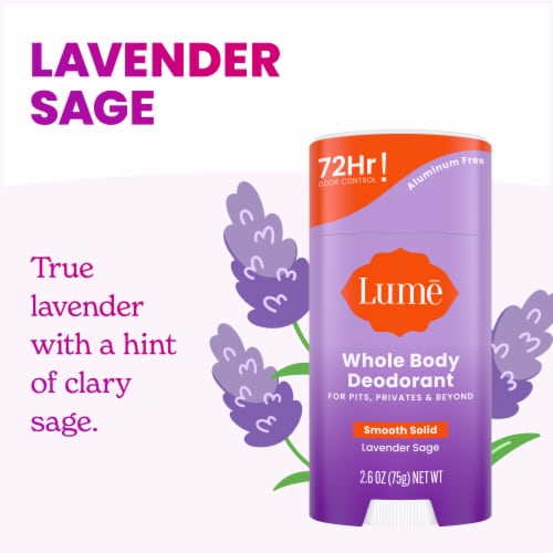 Lume Women's Whole Body Deodorant Smooth Solid Lavender Sage Aluminum Free Perspective: bottom