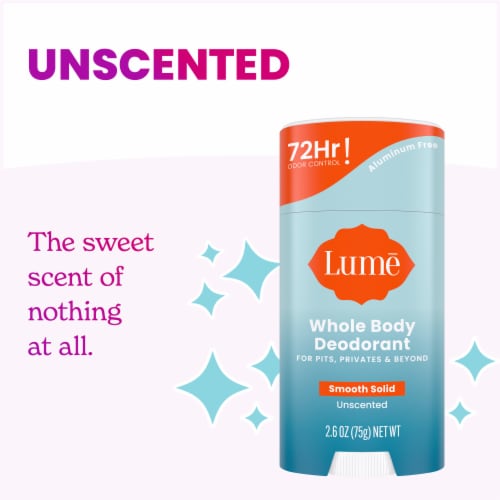 Lume Women's Whole Body Deodorant Stick Unscented Aluminum Free Perspective: bottom