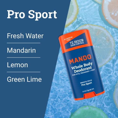 Mando Whole Body Deodorant - Men’s Aluminum-Free Smooth Solid Stick Deodorant - Pro Sport Perspective: bottom