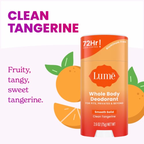 Lume Whole Body Women’s Deodorant - Smooth Solid Stick - Aluminum Free - Clean Tangerine Scent Perspective: bottom