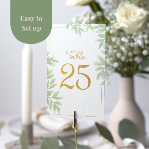 Rileys & Co Large Wedding Table Number Cards 1-25 and Head Table Sign, Gold Foil 26 Pcs -4x6" Perspective: bottom