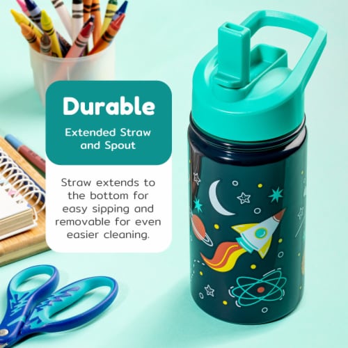 BOZ Kids Insulated Water Bottle with Straw Lid, Stainless Steel Double Wall-Space Perspective: bottom