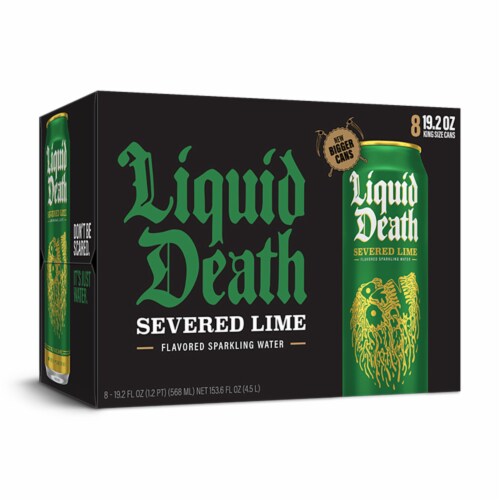 Liquid Death, Severed Lime, Lime-Flavored Sparkling Water, 8