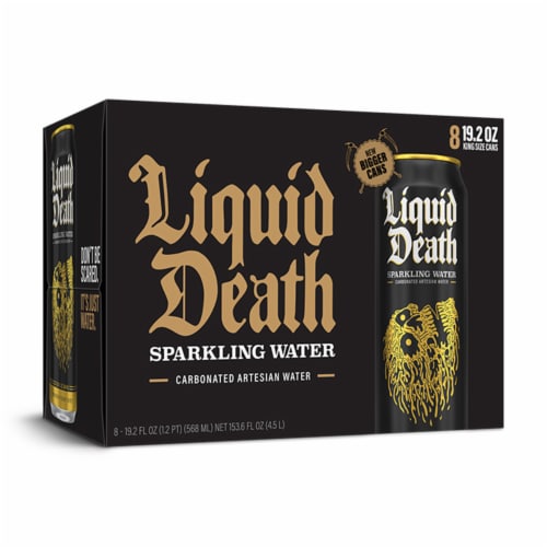 Liquid Death, Sparkling Mountain Water, Real Mountain Source, 100% American Made Perspective: bottom