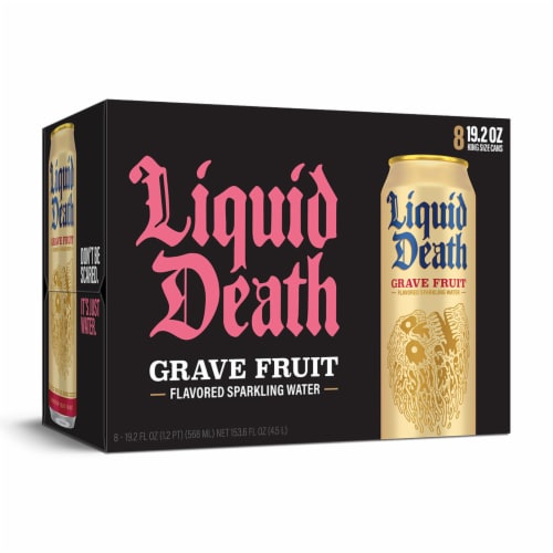 Liquid Death, Grave Fruit, Grapefruit-Flavored Sparkling Water Perspective: bottom