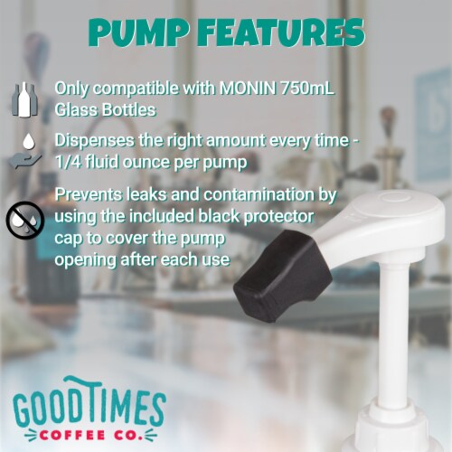 White Coffee Syrup Pump for 750 mL Monin Glass Bottles (Pack of 6) Perspective: bottom