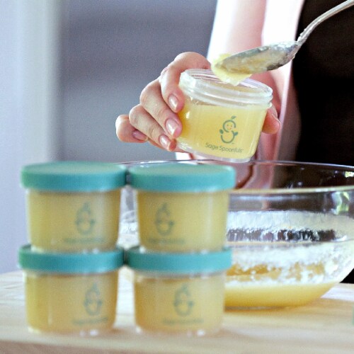 Sage Spoonfuls Reusable Plastic 4oz Baby Food Jars With Lids - 12-Pack Perspective: bottom