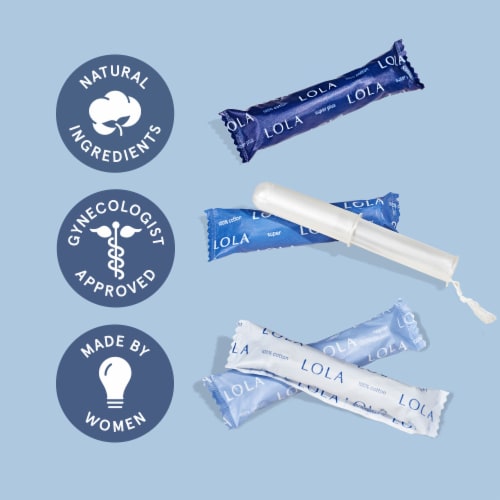 LOLA Compact Tampons Duo Pack Regular/Super Absorbency Unscented Perspective: bottom