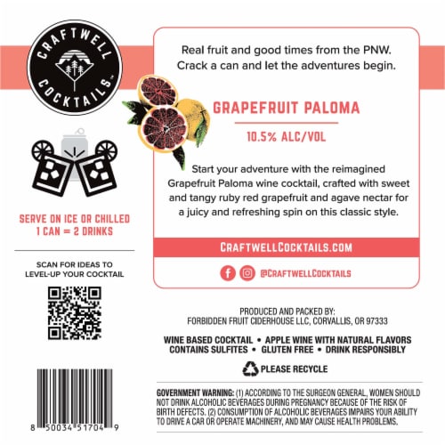 Craftwell Cocktails™ Grapefruit Paloma Perspective: bottom