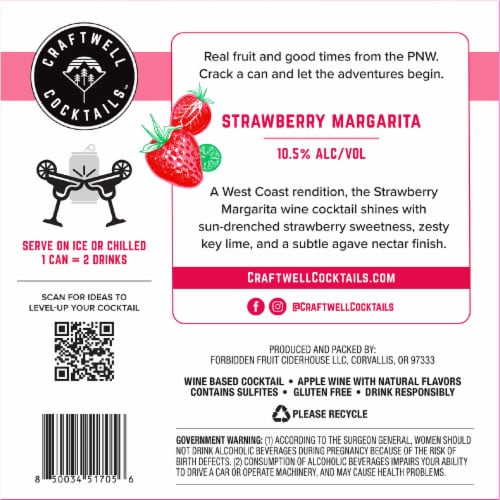 Craftwell Cocktails™ Strawberry Margarita Wine Perspective: bottom