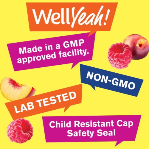 WellYeah Magnesium Citrate Gummies 250 mg Raspberry And Peach Flavor 90 Count Perspective: bottom