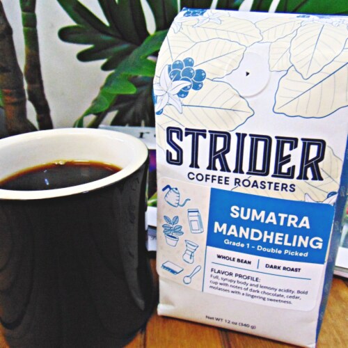 Sumatra Mandheling, Dark Roast, Whole Bean, Indonesia, Specialty Coffee, 12 oz, Coffee Gifts Perspective: bottom