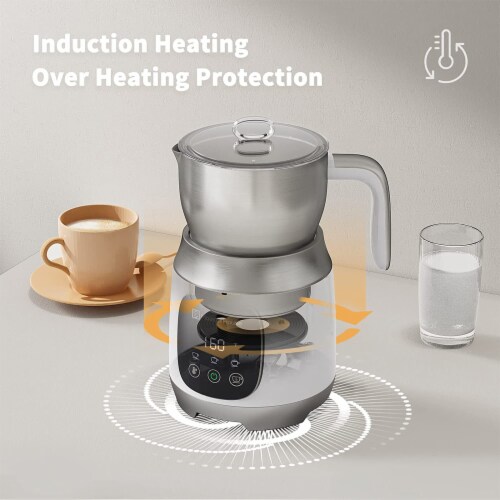 Maestri House 21 Ounce Detachable Smart Touch Digital Milk Frother Pot, White Perspective: bottom