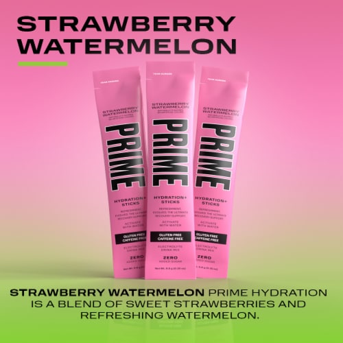 Prime Zero Added Sugar Strawberry Watermelon Drink Mix Packets Perspective: bottom