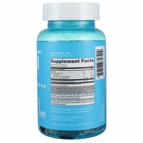 Goli Nutrition Ashwagandha Gummies, Mixed Berry, 60 Ct (2 pack) Perspective: bottom