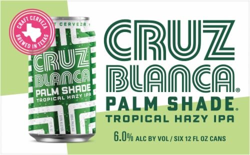 Cruz Blanca Tropical Hazy IPA Palm Shade Beer Perspective: bottom