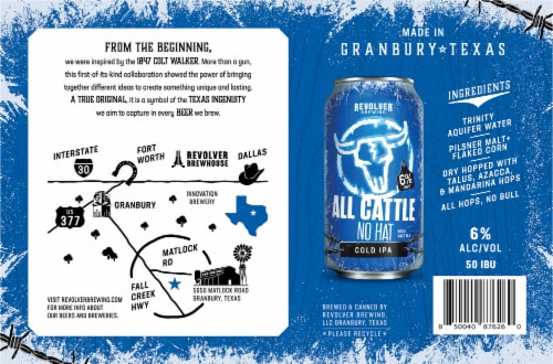 Revolver® Brewing All Cattle No Hat Cold IPA Craft Beer Pack Perspective: bottom