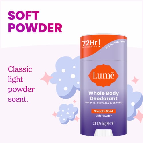 Lume Women's Whole Body Deodorant Smooth Solid Soft Powder Aluminum Free Perspective: bottom