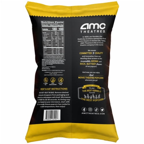 AMC Theatres Perfectly Popcorn™ Extra Butter Ready to Eat Movie Theatre Popcorn Perspective: bottom