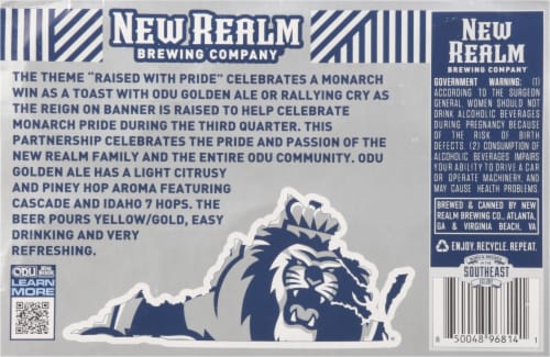 New Realm Brewing Company ODU™ Golden Ale Craft Beer Cans Perspective: bottom