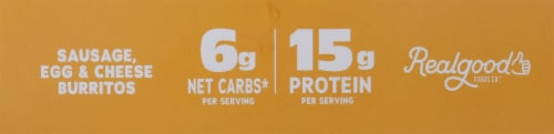 Real Good Foods Co.® Chicken Sausage Egg & Cheese Frozen Breakfast Burritos Perspective: bottom