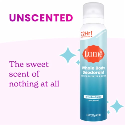 Lume Women's Whole Body Invisible Spray Deodorant Unscented Aluminum Free Perspective: bottom
