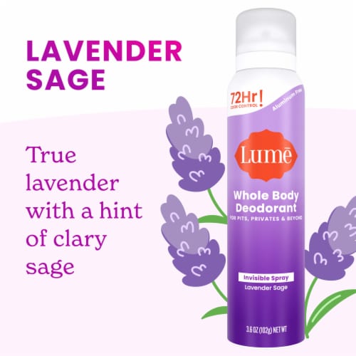 Lume Whole Body Women’s Deodorant - Invisible Spray - Aluminum Free - Lavender Sage Scent Perspective: bottom