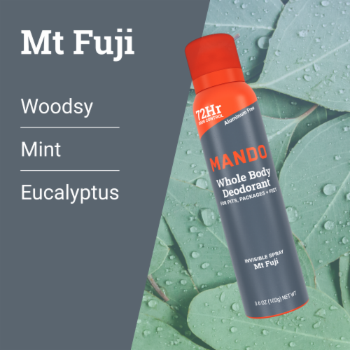 Mando Whole Body Men’s Deodorant - Invisible Spray Deodorant - Aluminum Free - Mt Fuji Perspective: bottom