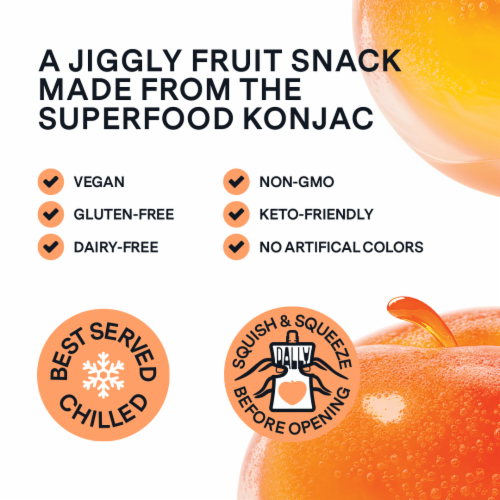 Dally™ Zero-Sugar Peach Gel Fruit Snack Pouch Perspective: bottom