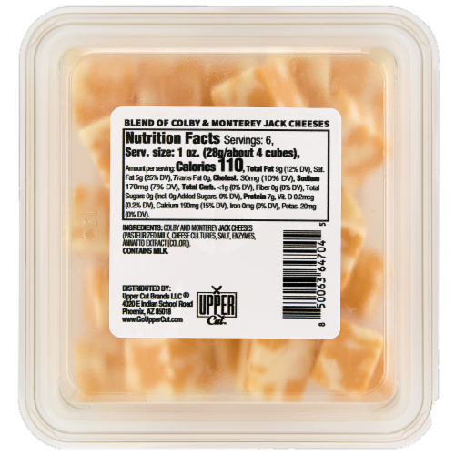 Upper Cut Cubed Colby Jack Cheese Perspective: bottom