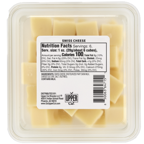 Upper Cut Cubed Swiss Cheese Perspective: bottom