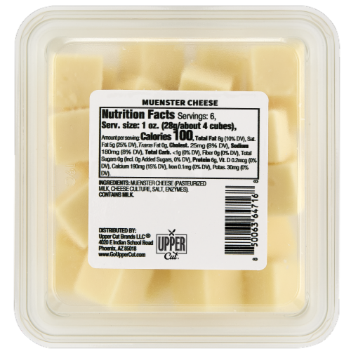 Upper Cut® Muenster Cheese Cubes Perspective: bottom
