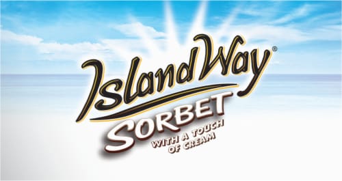 Island Way Sorbert Hand Made Fruit Sorbet in its Natural Orange Fruit Shell Perspective: bottom