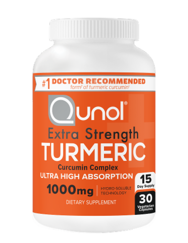 Qunol® Extra Strength Turmeric Ultra High Absorption Vegetarian Capsules 1000mg Perspective: bottom