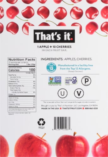 That's It® Apple + Cherries Fruit Bars Perspective: bottom