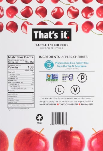 That's It Fruit Bar, Apple and Strawberry - 5 count, 1.2 oz each