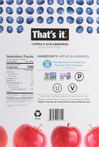That's It® Gluten Free Apple & Blueberry Fruit Bars Perspective: bottom