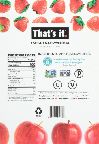 That's It Apple+Strawberries Fruit Bars Perspective: bottom