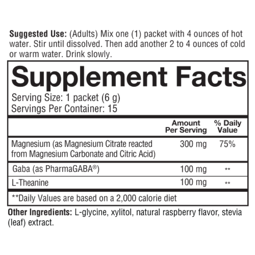 Youtheory Relax Natural Berry Flavor Instant-Mix Powder Packets Perspective: bottom