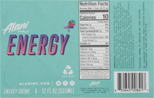 Alani NU Hawaiian Shaved Ice Energy Drink Perspective: bottom