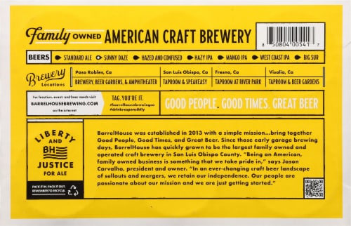 BarrelHouse Brewing Co Sunny Daze Blonde Ale Perspective: bottom